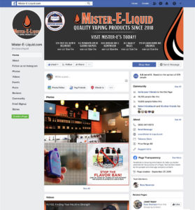 Screenshot of client Facebook page
